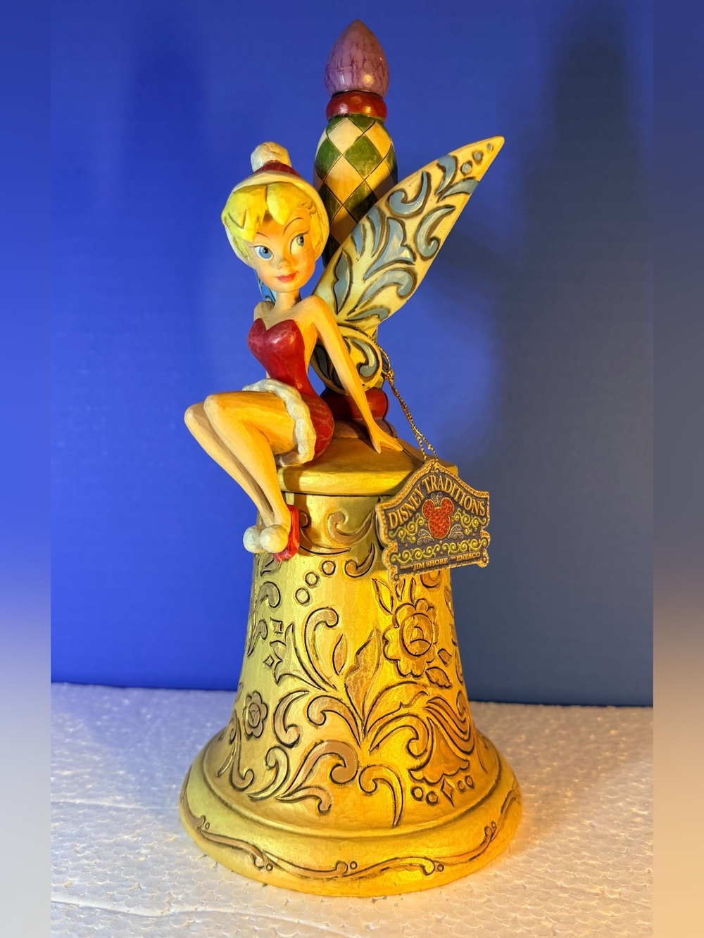 Jim Shore Tinker Bell Figurine Bell in Gold and Red